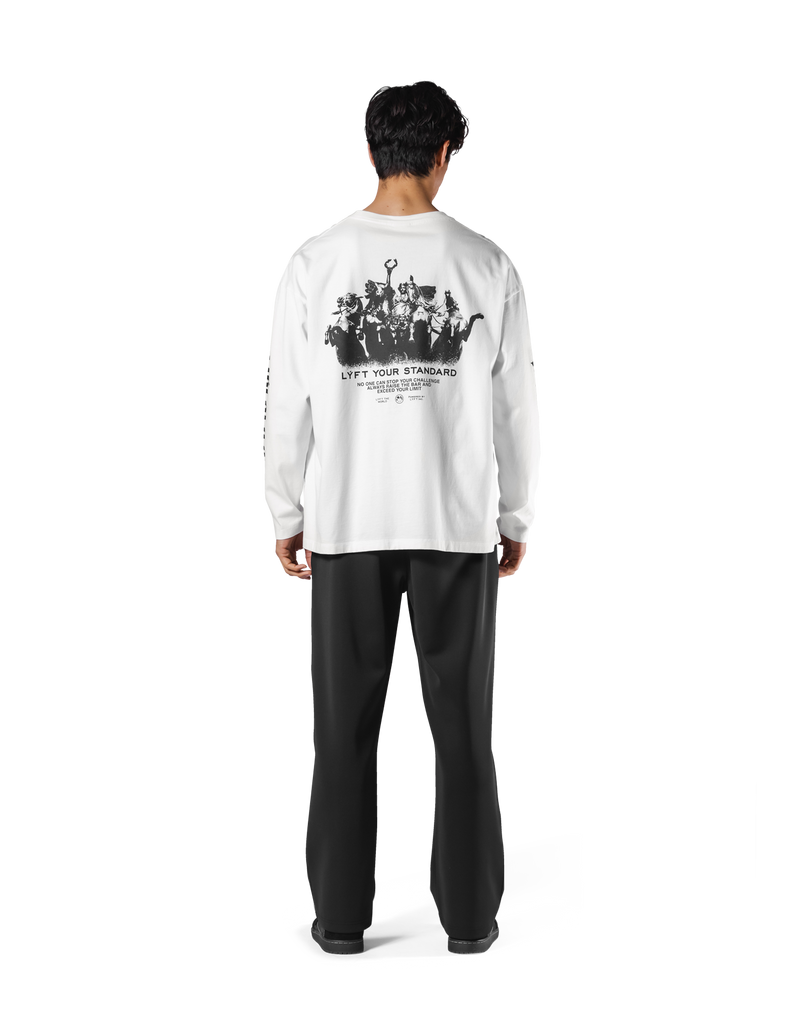 Born To LÝFT Vintage Graphic Big Long T-Shirt - White