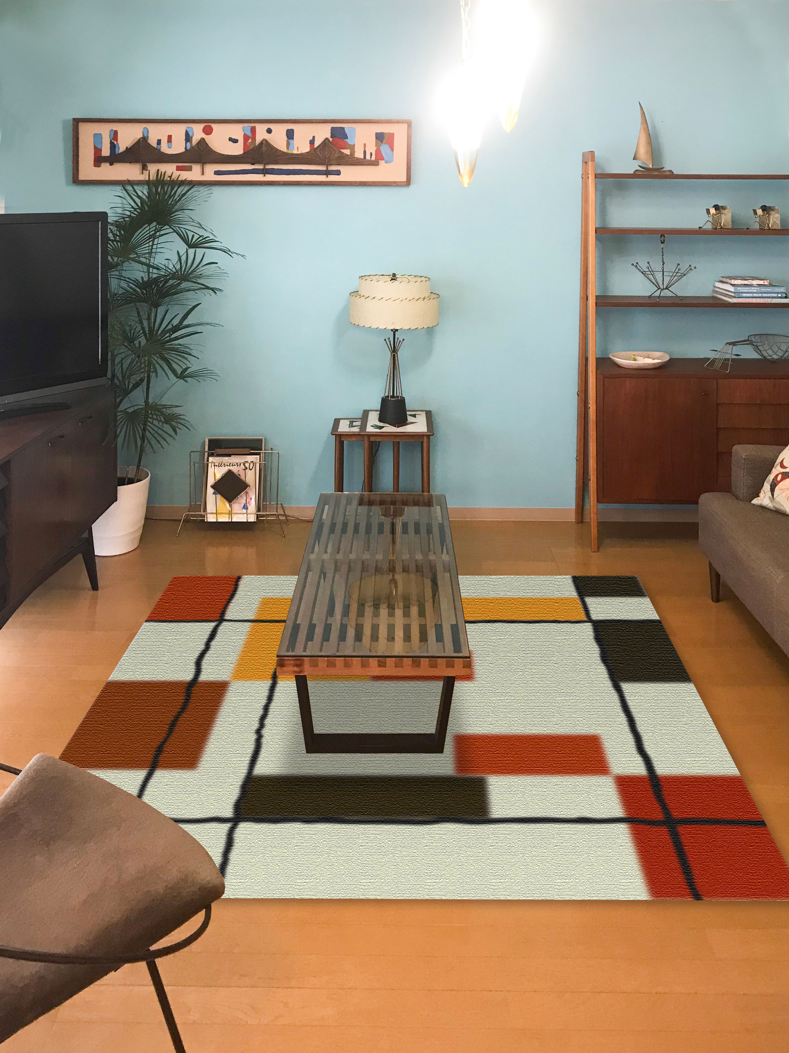 ミッドセンチュリーなラグ比較！11種類のおしゃれラグを敷いてみた