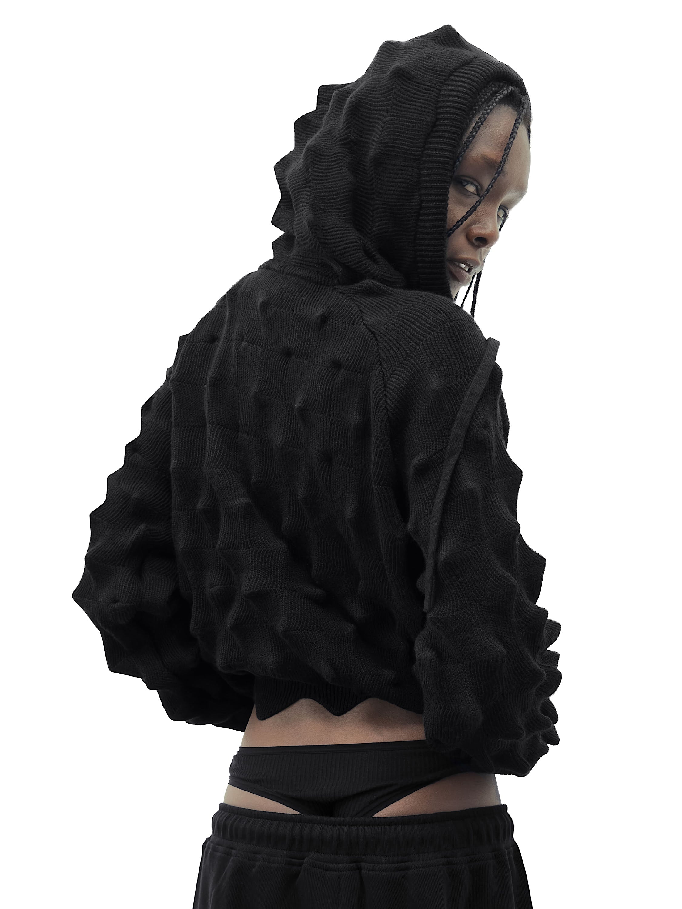 SPIKED Zip-Up Hoodie [black] – MADFRENZY