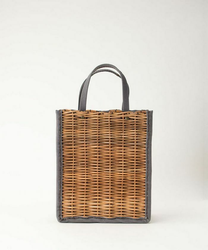 ebagosキャンバス・かご袋・ハンド（A4カゴ袋）防水キャンバス×紅籐