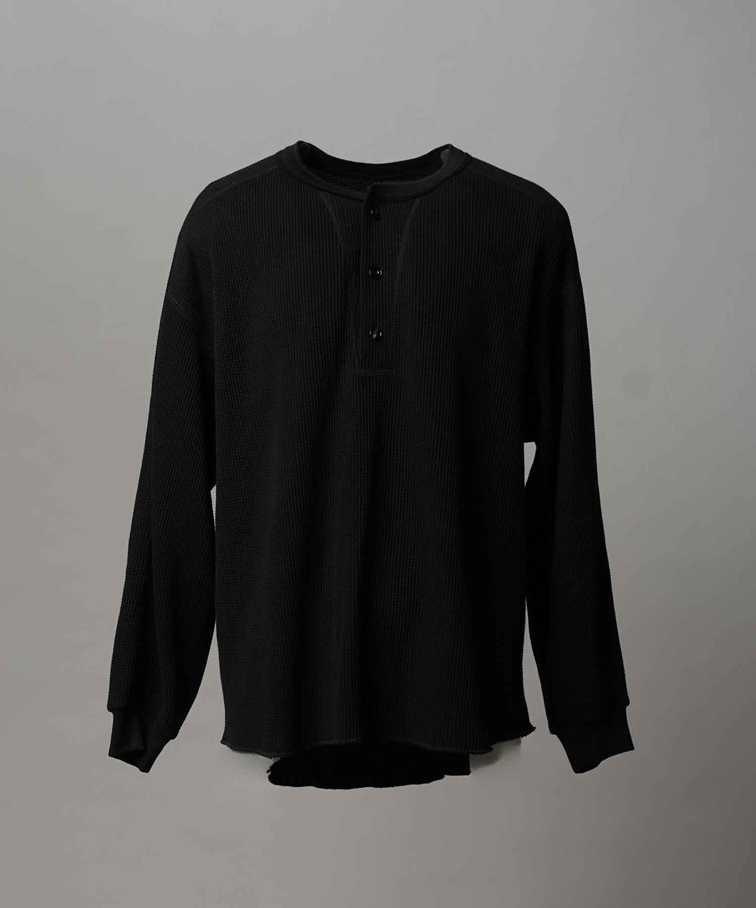 Prime-Over Henry Neck Long Sleeve Waffle T-Shirt