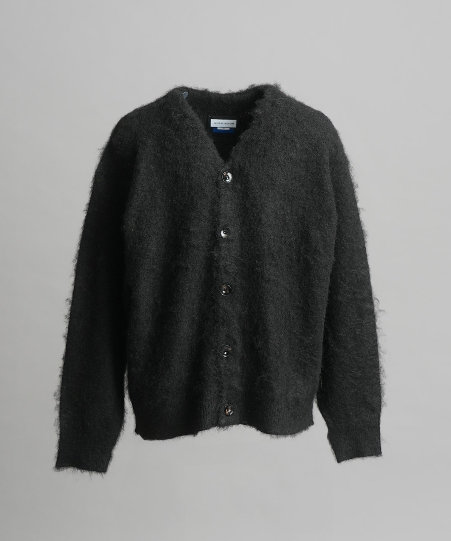 Prime-Over Shaggy Knit Y-neck Cardigan