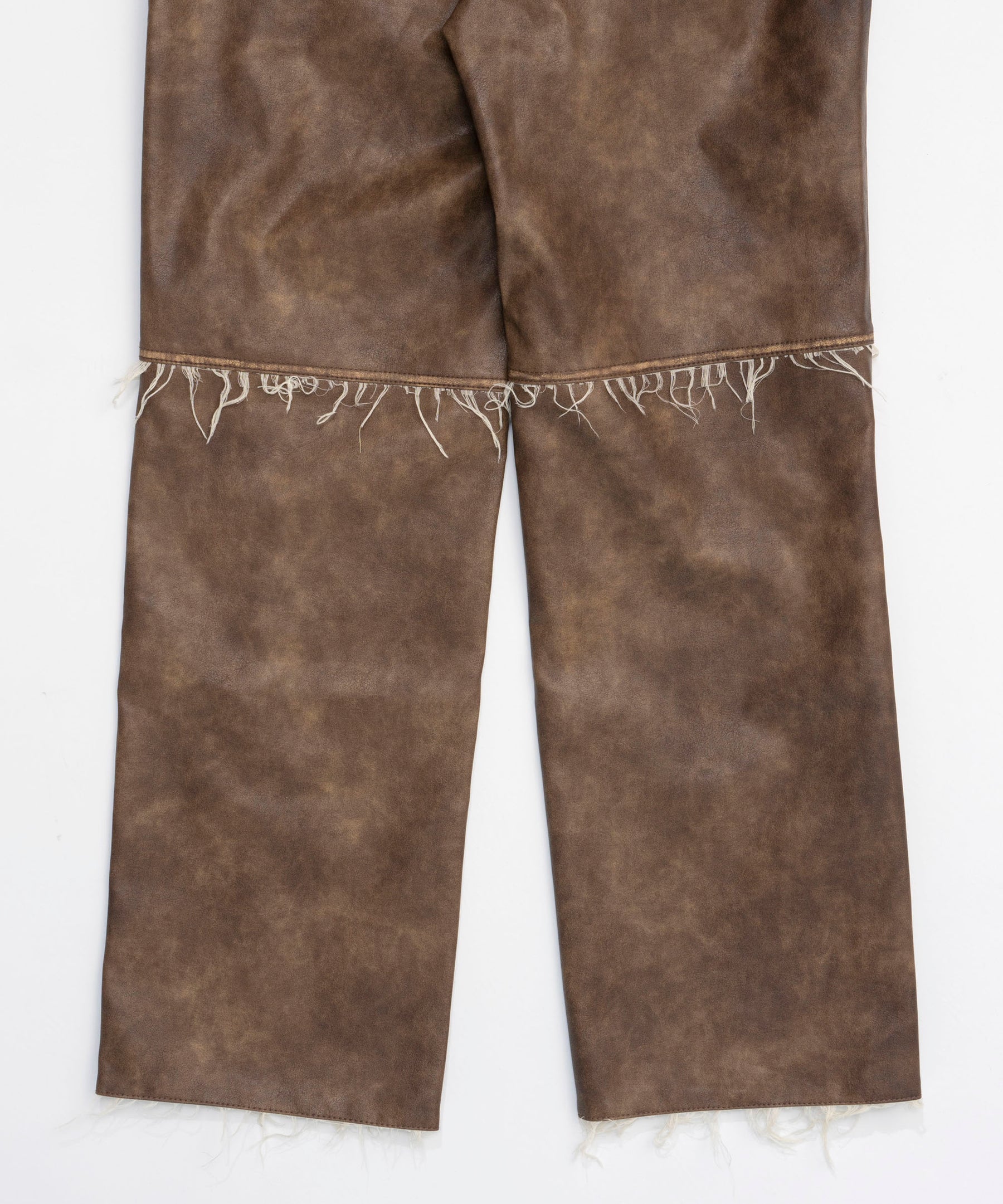 SALE】Vegan Leather Cut Off Pants