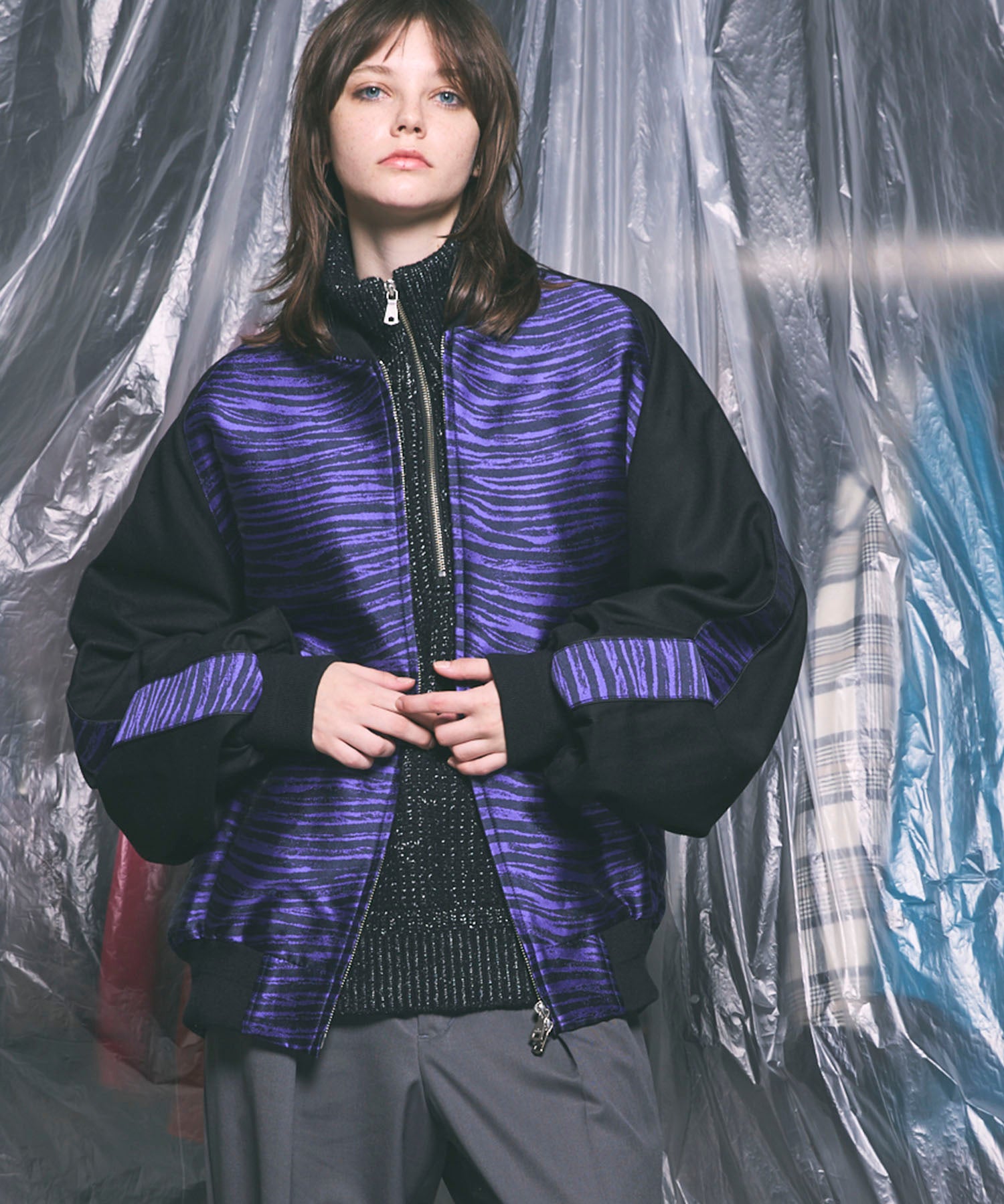 Italian Dead Stock Fabric】Prime-Over Souvenir Jacket