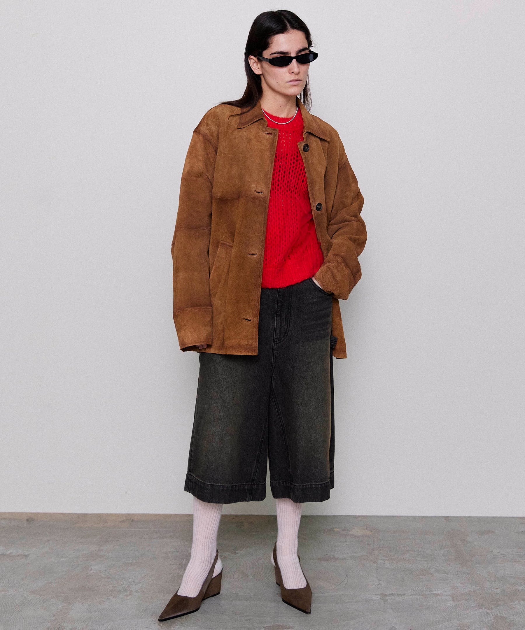SALE】Real Suede Oversized Shirt