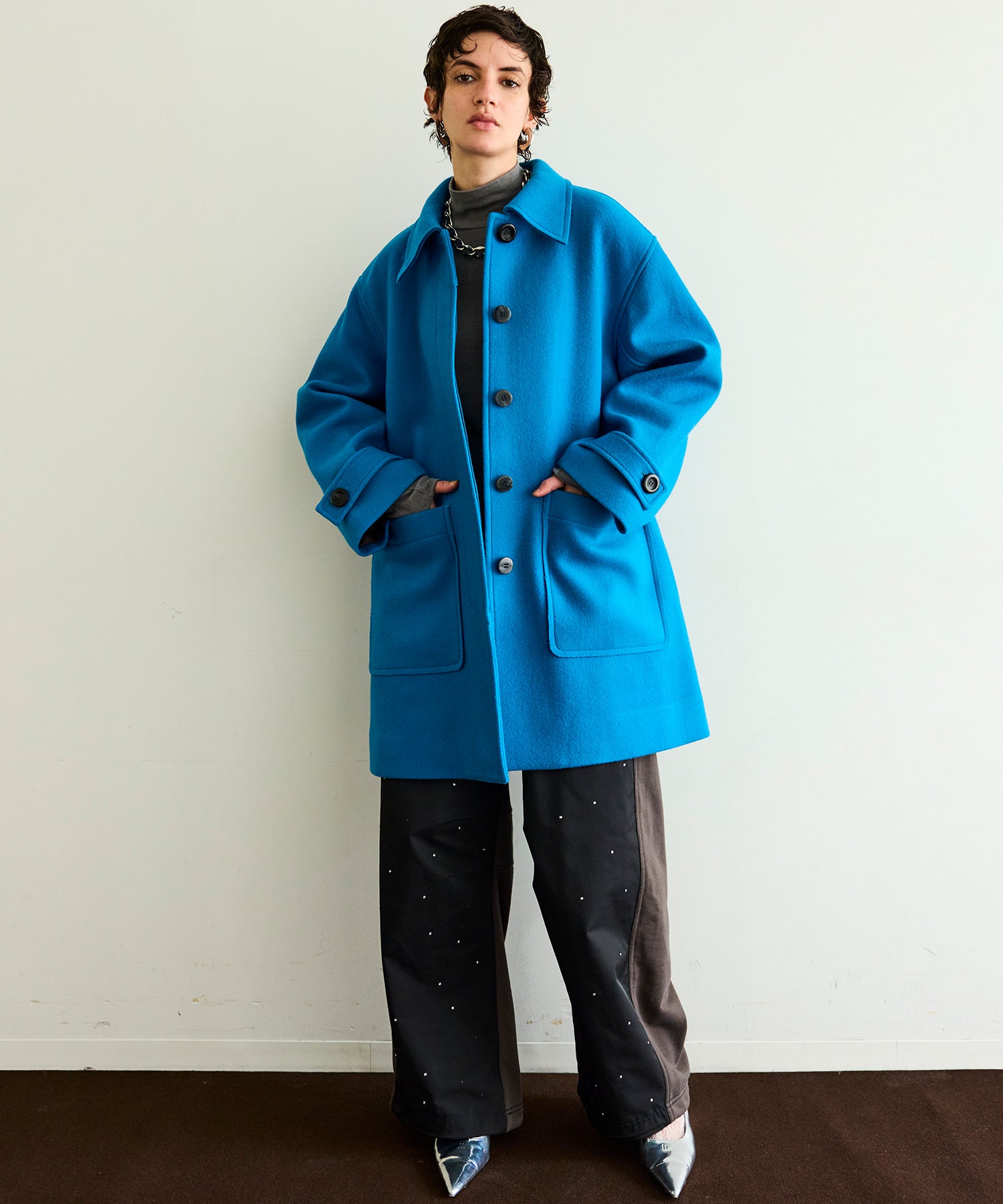Multi Fabric Over Coat