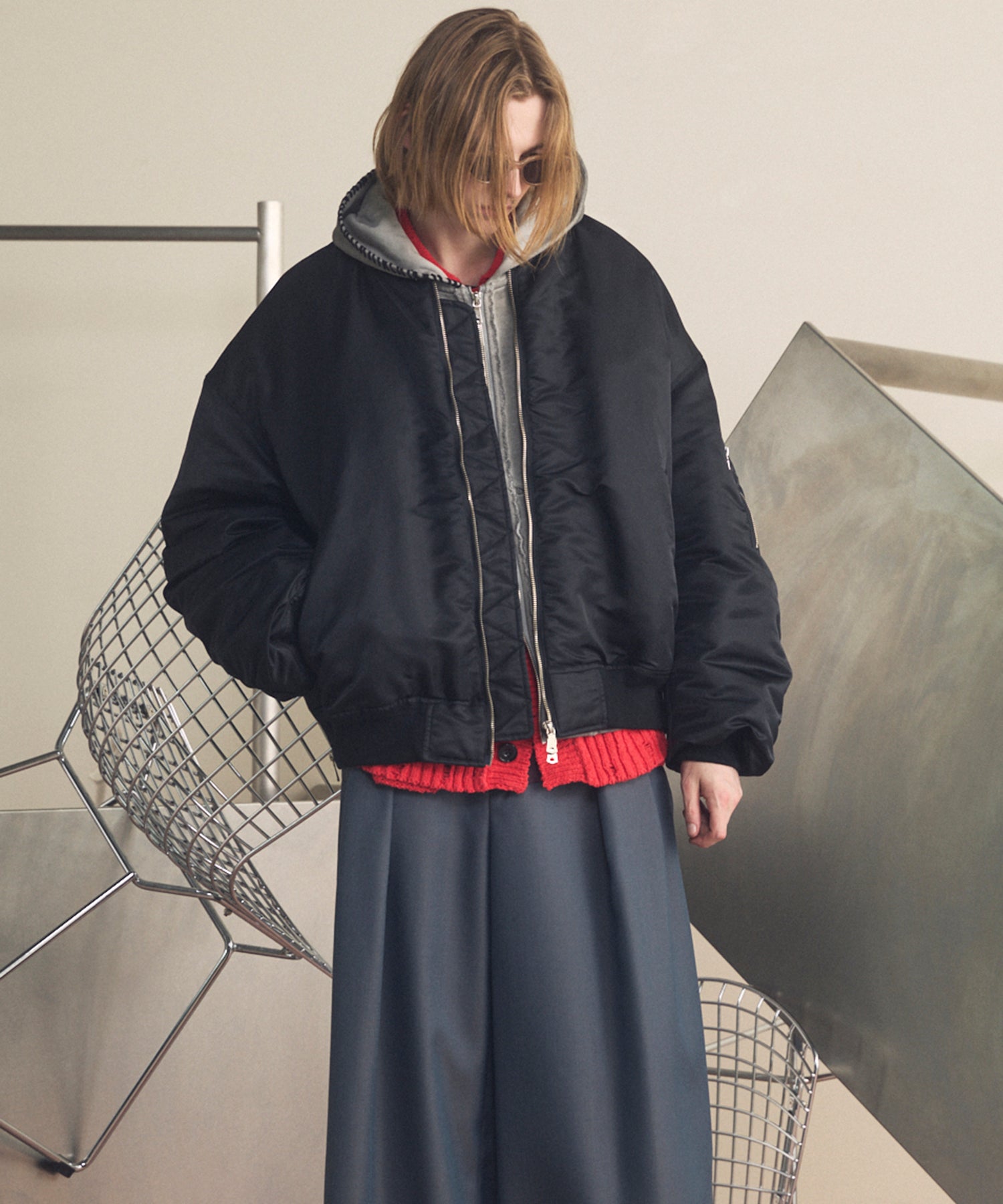 Prime-Over Nylon MA-1 Bomber Jacket