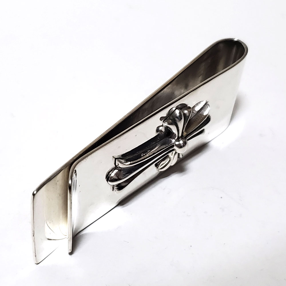 68mm フローラルクロス紋章 シルバー925 大型マネークリップ【札挟み