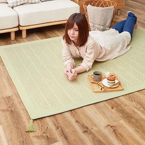 インド綿ラグ クラック（グリーン） | ラグ・カーペット | カーテン