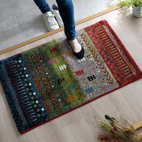 EC限定】マット ウィルトン ギャッベ柄が特徴の輸入柄物玄関マット