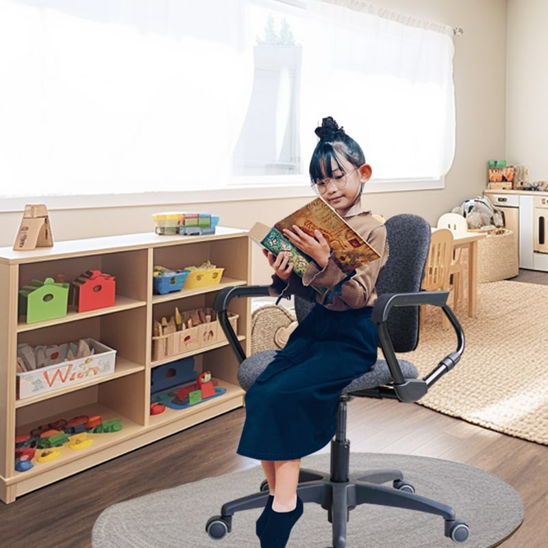 デュオレスト ワークチェア キャスター付き 肘付き 二つの背もたれ