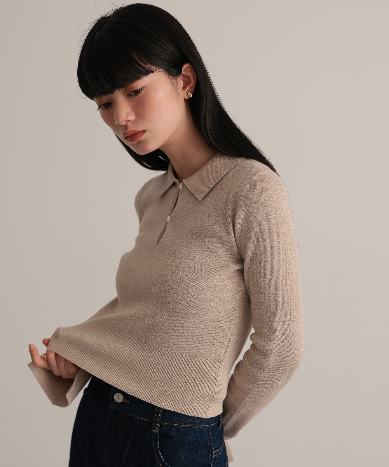 Compact size skipper knit tops | NEW ARRIVAL | TENTO online store