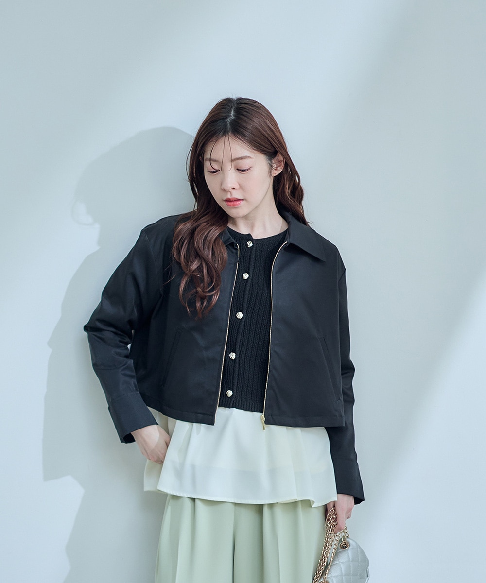 撥水衿付クロップドブルゾン - 12Twelve Agenda(トゥエルブアジェンダ