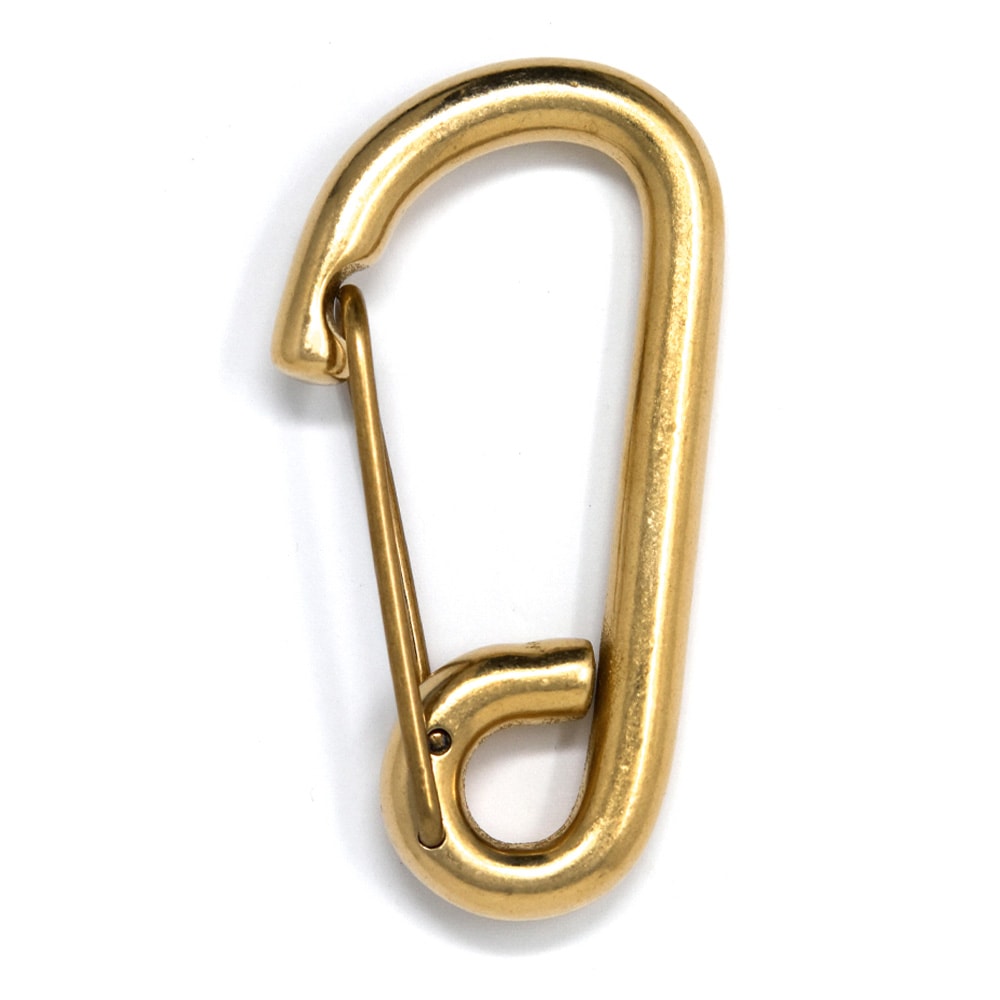 H764 / No.50 カラビナ / 真鍮無垢 〈1個〉:がまぐち口金・各種金具