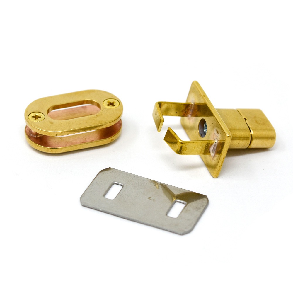 A702 / 真鍮製 小判型ヒネリ 割足式 / 真鍮無垢 〈小口・大口