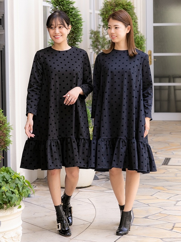 ドットワンピース～Short丈 | Onepiece,長袖 | | TREFLE＋1（トレフル