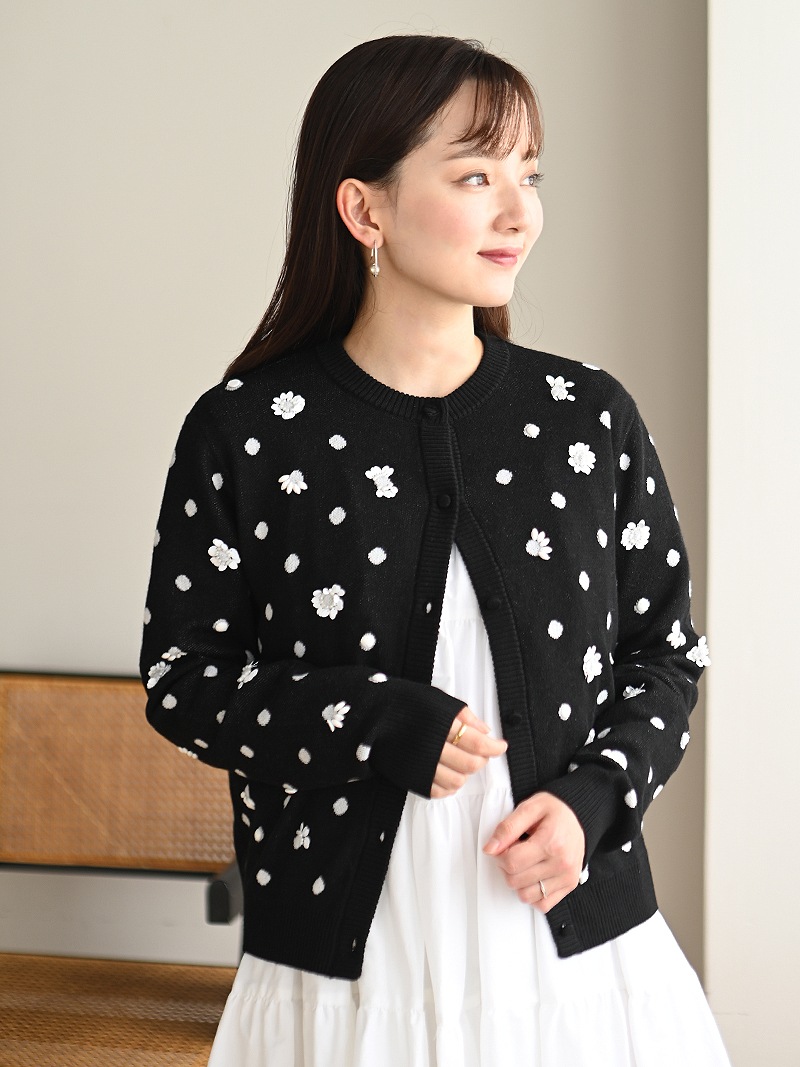 ドットスパンコールカーディガン | Cardigan,長袖 | | TREFLE＋1