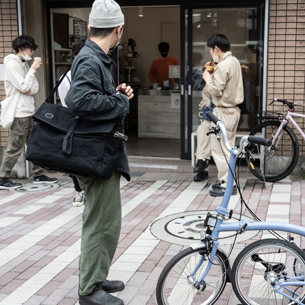 当日出荷可] FAIRWEATHER front bag for brompton フレームあり wax