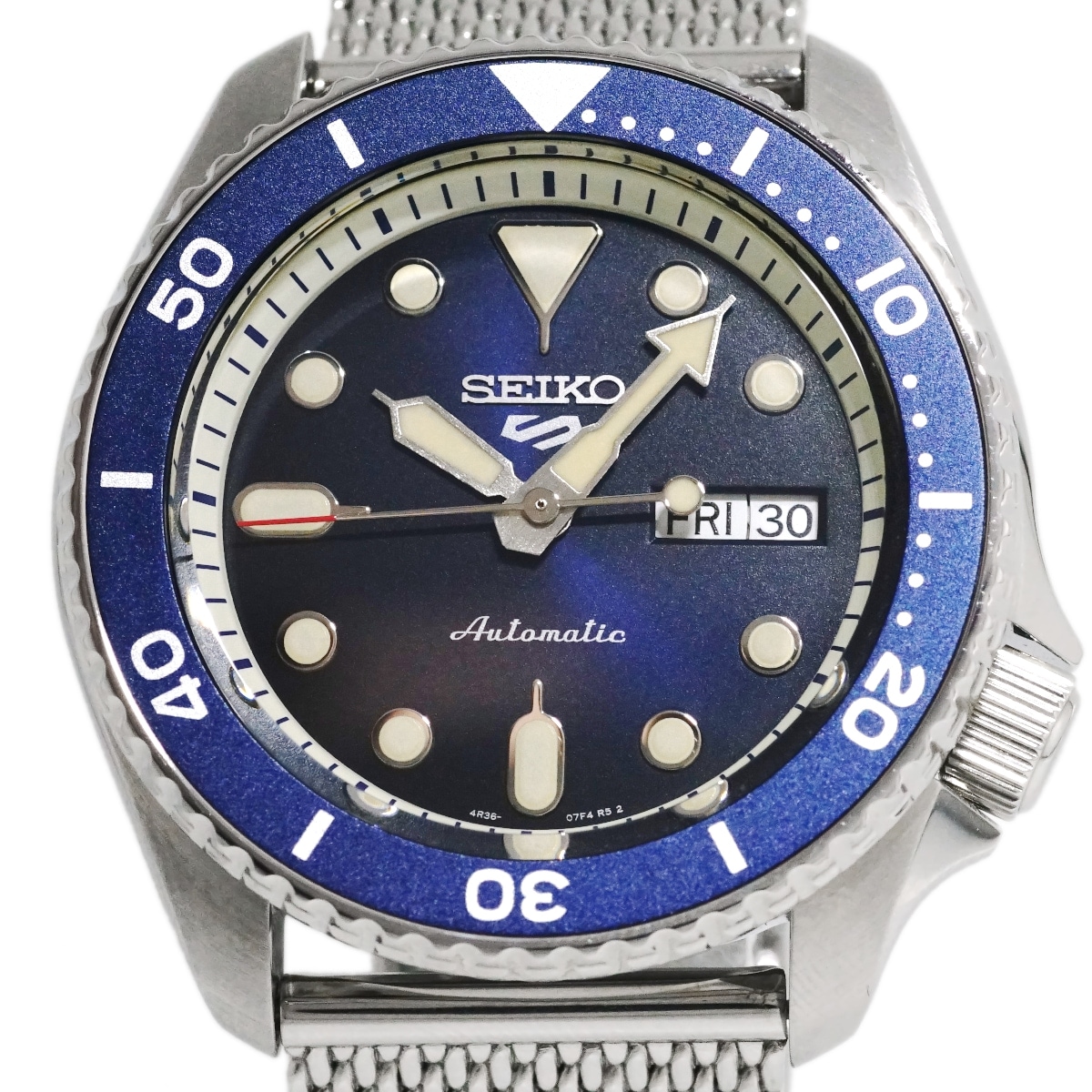 セイコー 5スポーツ メカニカル ブルー文字盤 4R36-07G0 自動巻 USED