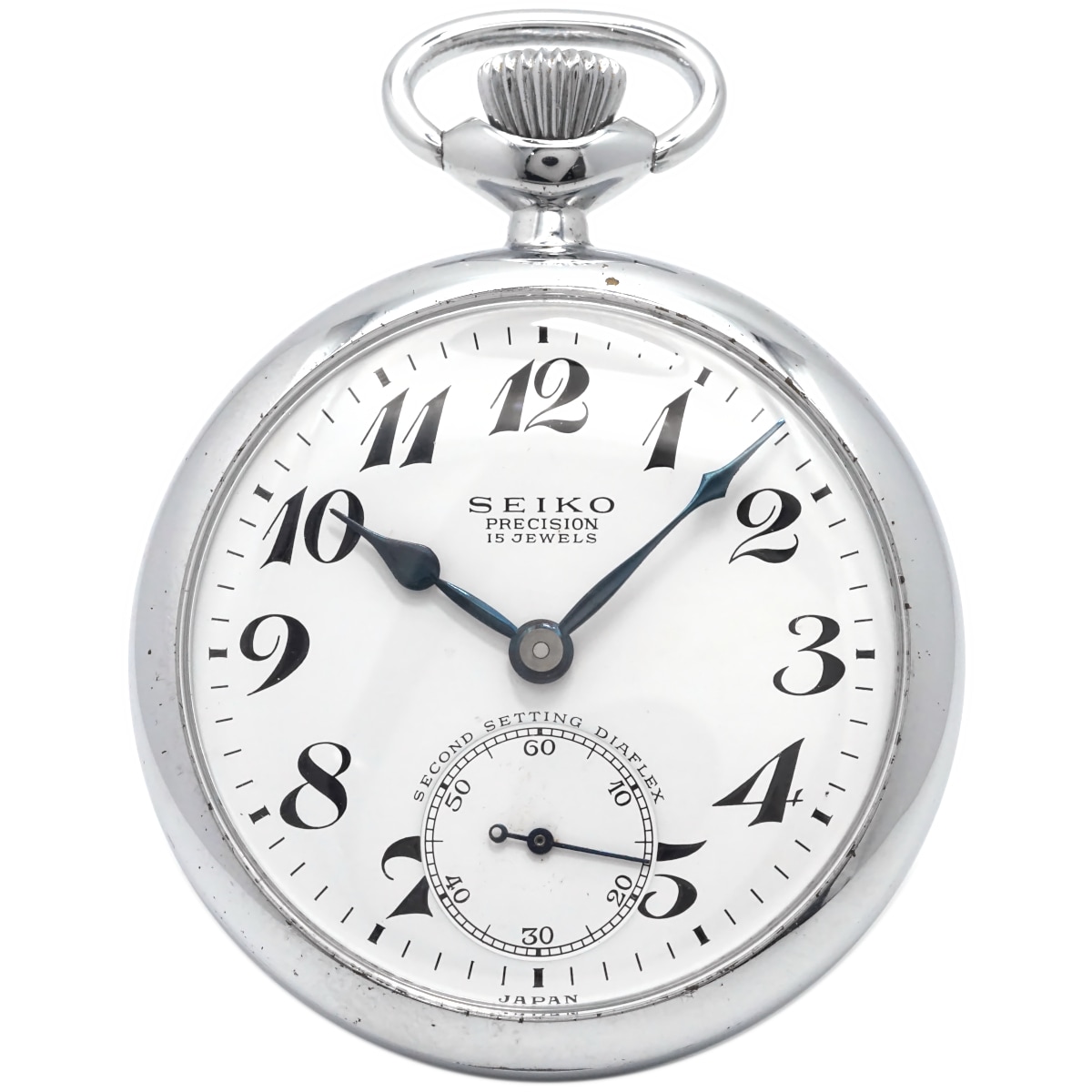 セイコー プレシジョン 懐中時計 青針 スモールセコンド 15石 手巻 OH