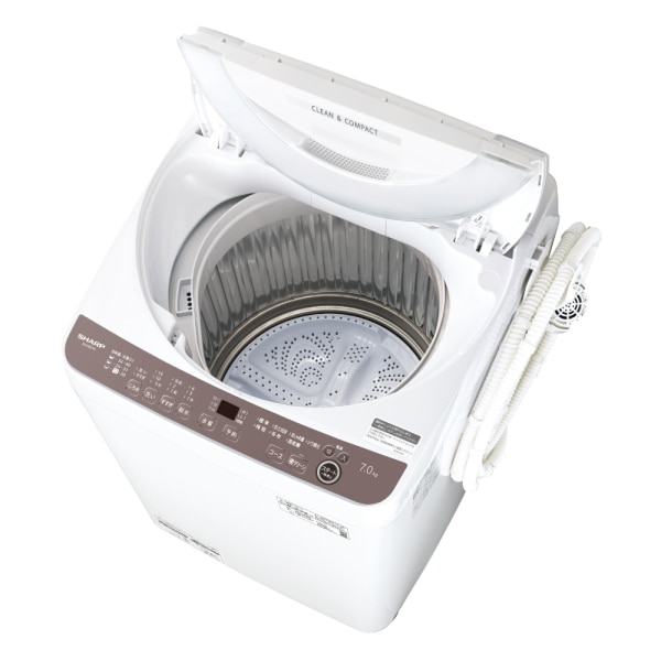 シャープ(SHARP) 全自動洗濯機 洗濯7kg ES-GE7H-T 上開き ブラウン系