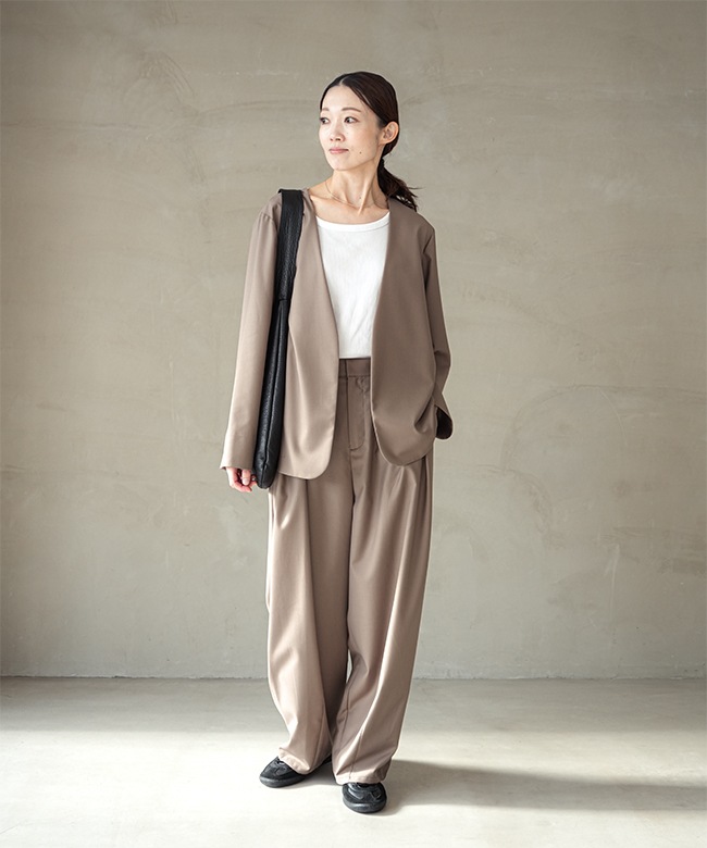 ◇[SMLM-PT]SOLAMONAT LARME(ソラモナラーム) タックパンツ レディース