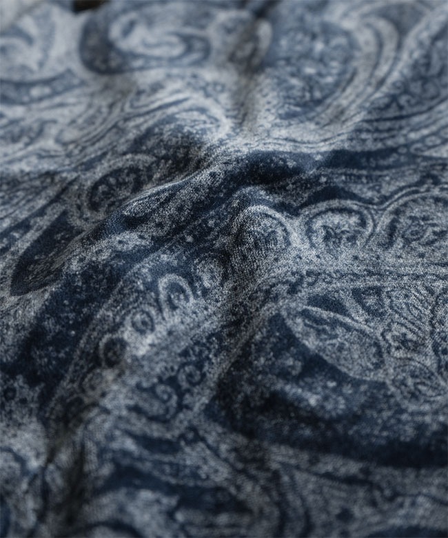 GL29542]gold(ゴールド) PAISLEY PATTERN INDIGO VELVETEEN OPEN SHIRT