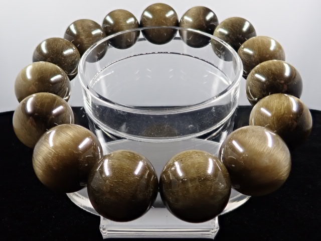 キャッツアイシャンパンゴールドルチル ブレスレット 15.4㎜ 5A