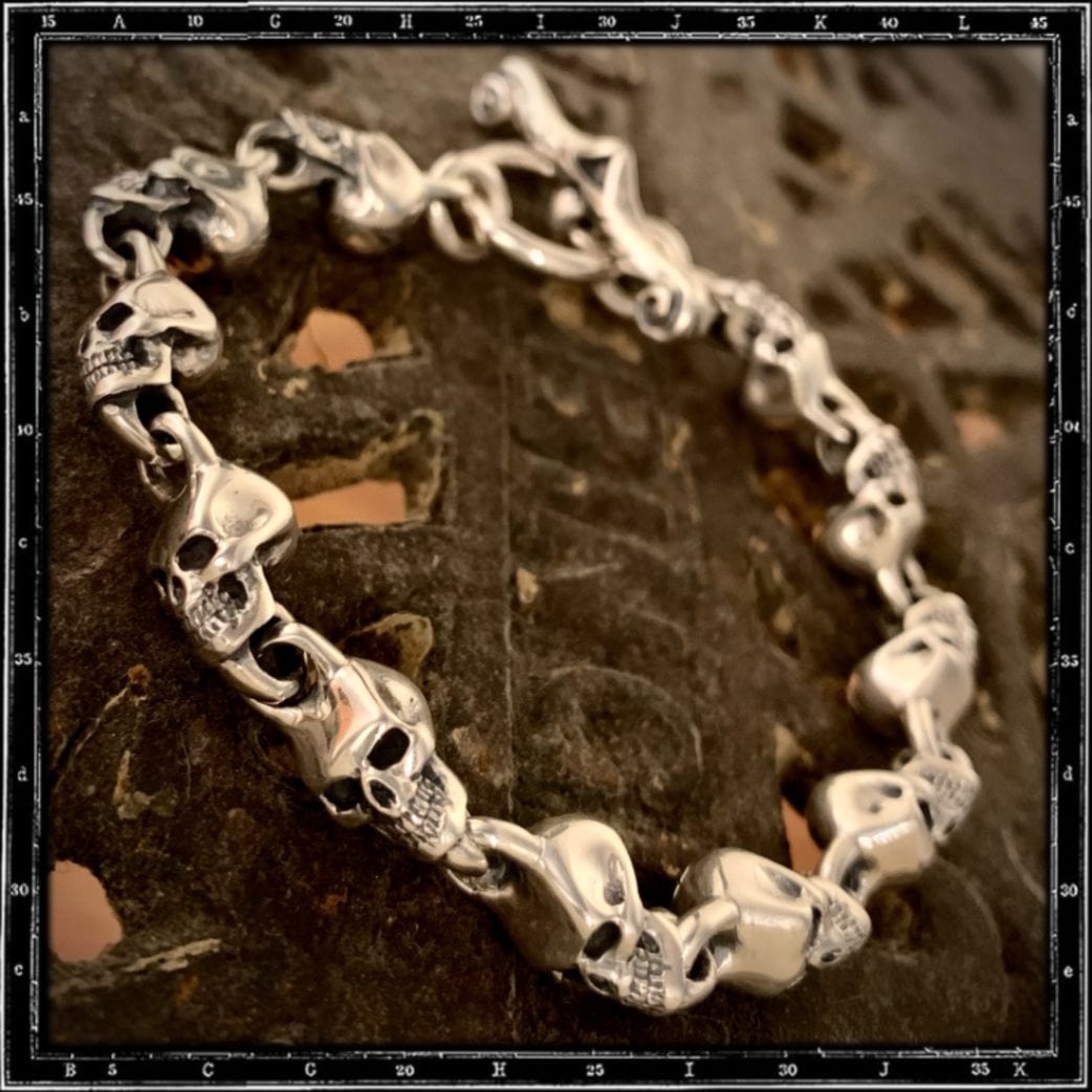 MEDIUM SKULL LINK BRACELET | クレイジーピッグ公式オンラインストア