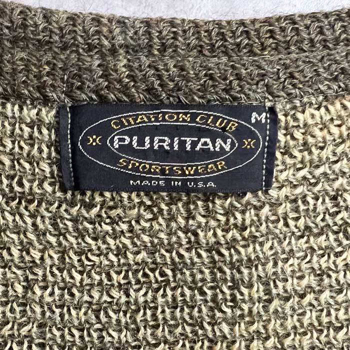 60'S PURITAN Mohair Cardigan Made in USA GREEN/M 60年代 モヘア