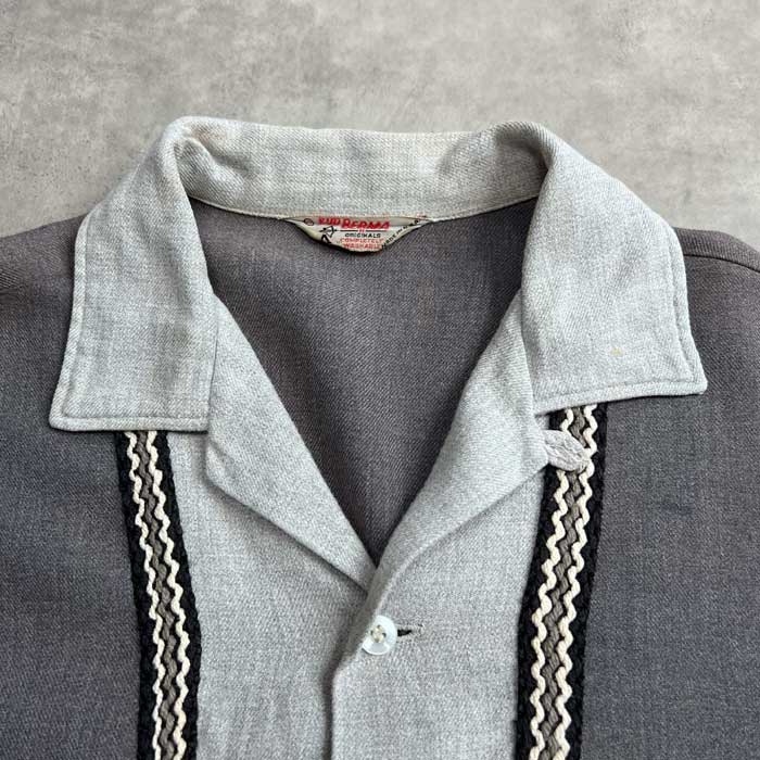 VINTAGE 50'S BUD BERMA OPEN COLLAR RAYON LONG SLEEVE SHIRTS Made