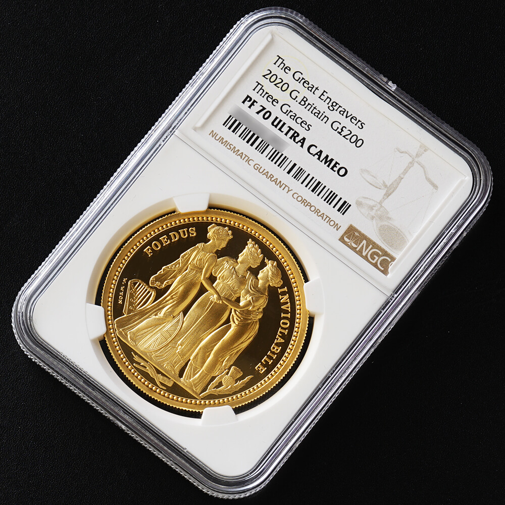 最高鑑定】2020年 イギリス スリー・グレイセス 200ポンド 2オンス金貨