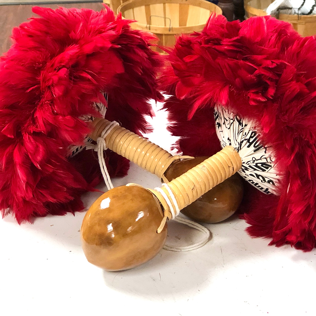 ウリウリ赤黄 2本セット Sサイズ（一体型）直径22~24cm 羽根の厚み9cm