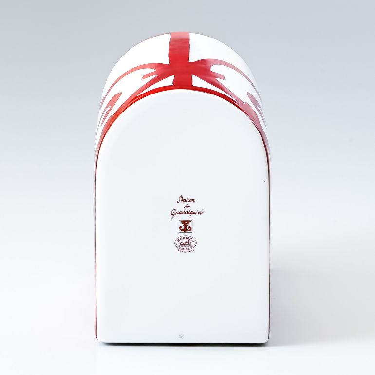 エルメス HERMES ガダルキヴィール レッド 花瓶 フラワーベース