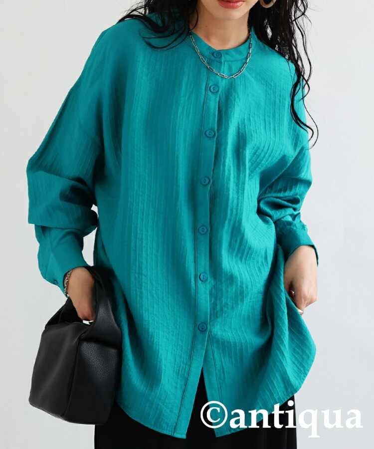 スタンドカラーシャツ シャツ レディース トップス 送料無料・再販