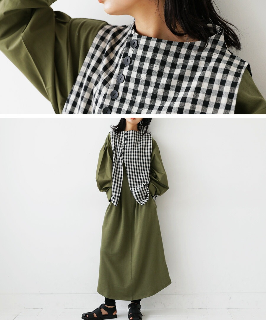 ベスト レディース トップス チェック柄 ノースリーブ 送料無料・(50