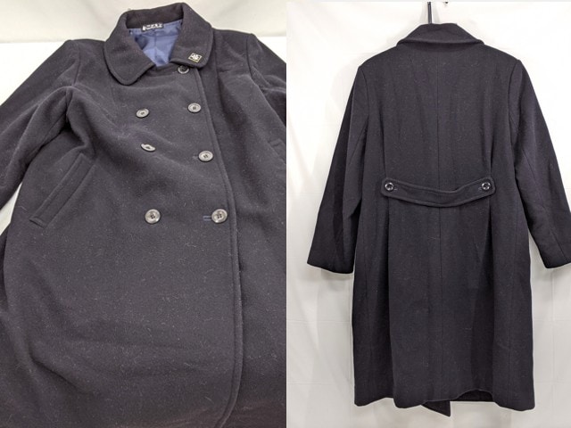 T1196 広尾学園中学・高校 学校指定?? ダッフルコート 紺/yt2520【5GK