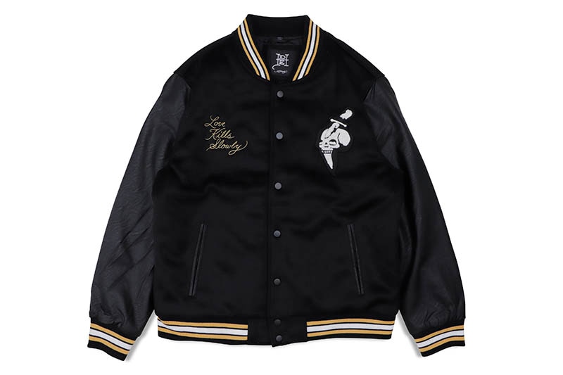 ED HARDY LOVE KILLS SLOWLY PANTHER VARSITY JACKET (840312:BLACK