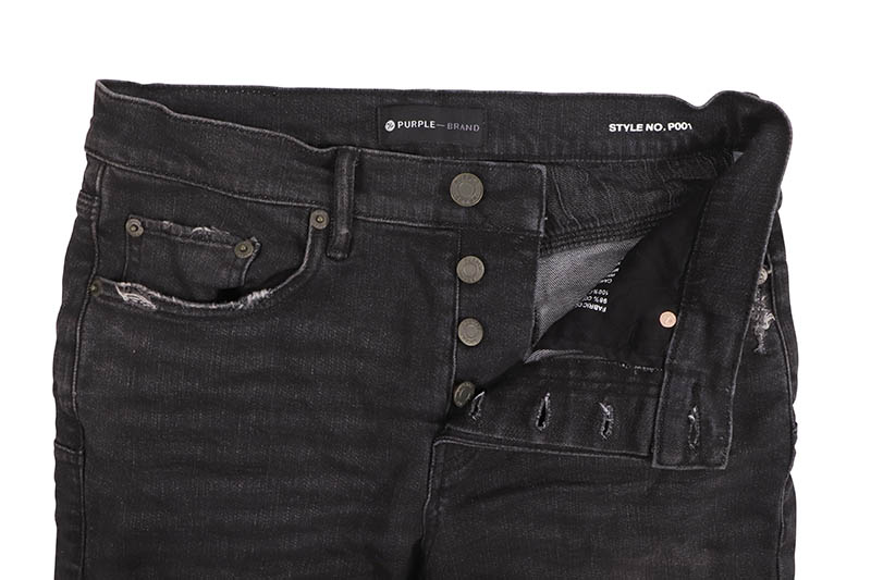 PURPLE BRAND LOW RISE SKINNY JEAN (P001-BOS:BLACK OVERSPRAY