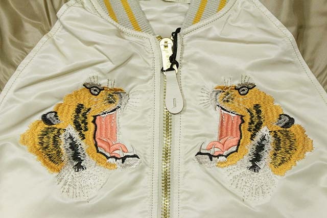 ALPHA MA-1 TIGER SOUVENIR FLIGHT JKT(VINTAGE WHITE×SAND×MAUVE