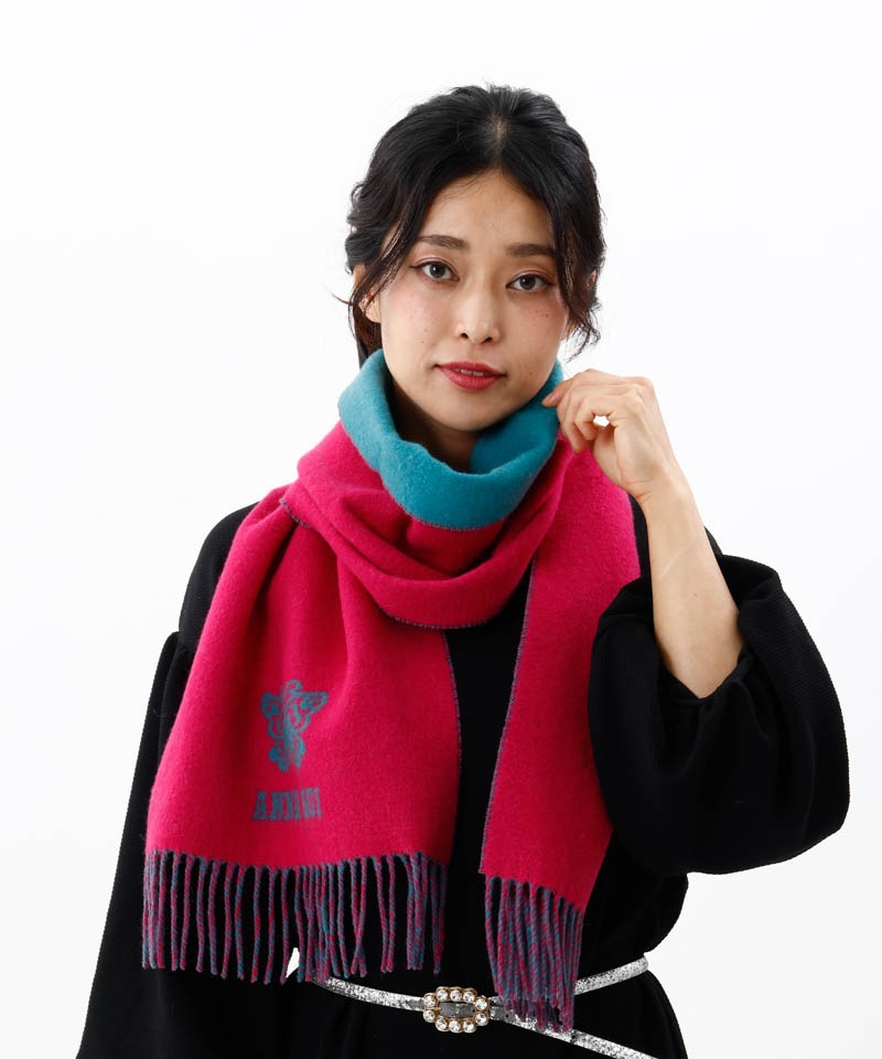 ANNA SUI（アナ スイ）】ウールリバーシブルマフラーANNA SUI