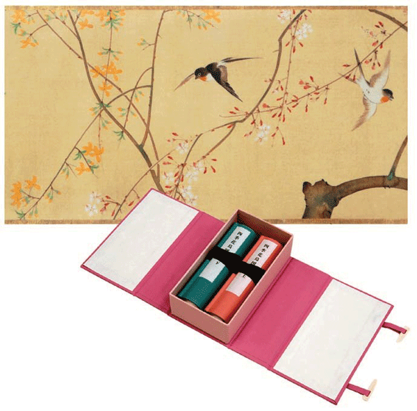 縮小絵巻物〈四季花鳥図巻〉酒井抱一(上・下巻セット)京都便利堂