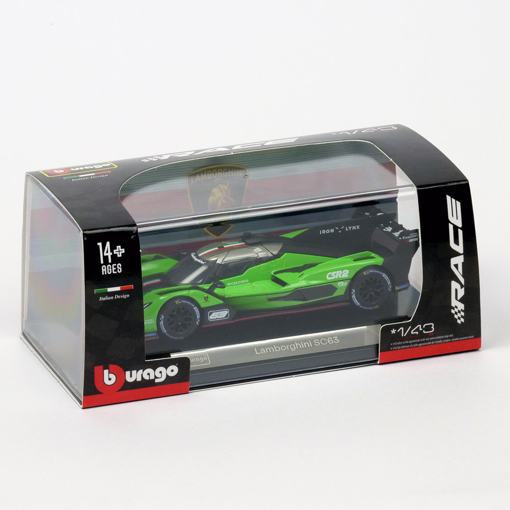 BBURAGO 1/43スケール ランボルギーニ SC63 2023 (LMDh) グリーン