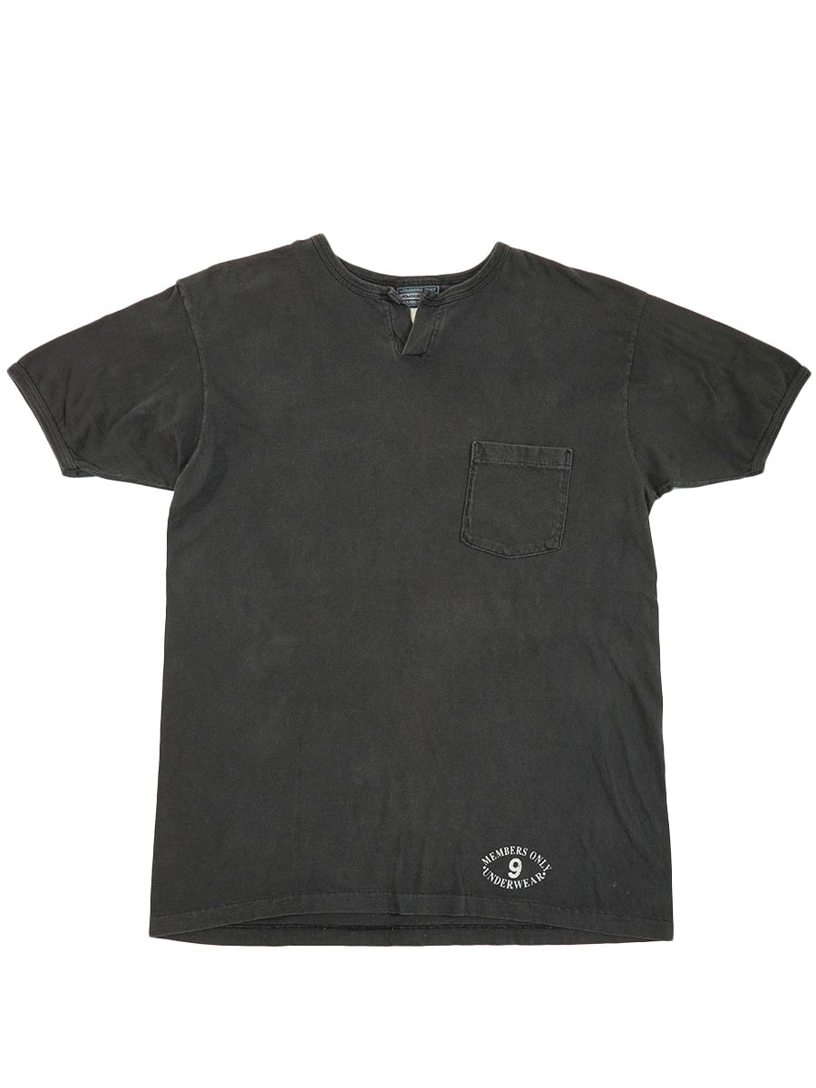 80's～ MEMBERS ONLY ポケット付きTシャツ 黒 表記(XL) USA製 | すべて