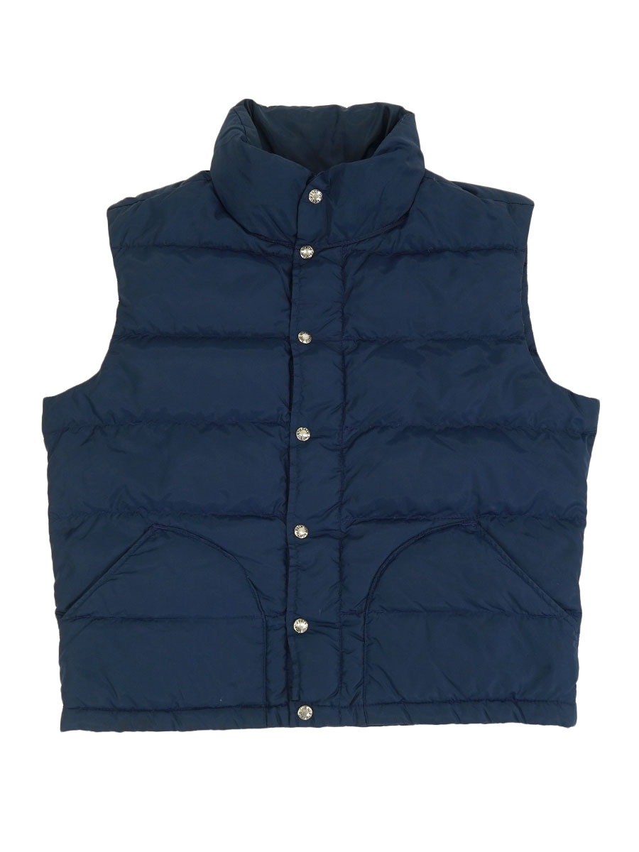 80's 茶タグ ノースフェイス ダウンベスト ネイビー 表記(L) USA製