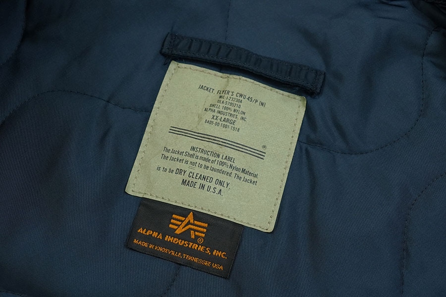 USA製 ALPHA INDUSTRIES CWU-45/P MIL-J-23230A フライトジャケット
