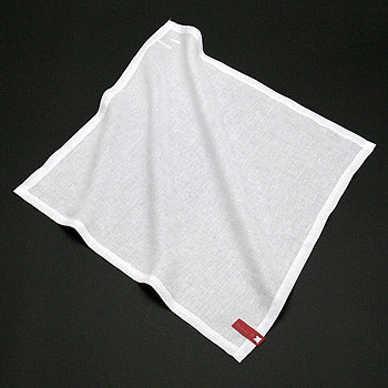 ホワイトリネンハンカチ 86番手 | メンズ,リネン（麻）ハンカチ