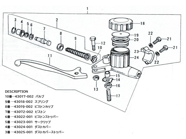 Z1/Z2 マスターシリンダーインナーキット(サイズ5/8用)ダブルデイスク
