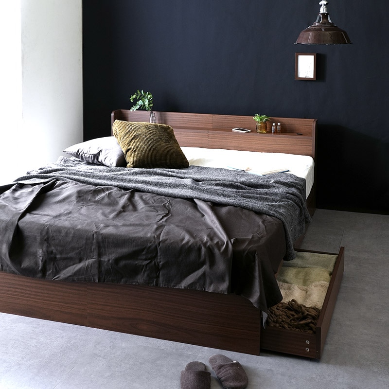 EMMY ダブルベッドフレーム 引出し収納付き 楽天市場】エントリーでP10