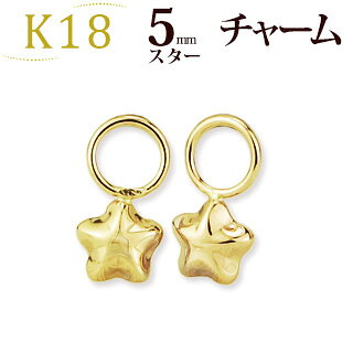 K18 5mmスターチャーム（写真フープピアスは別売り） | チャーム